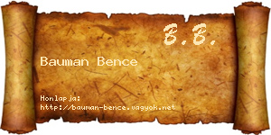 Bauman Bence névjegykártya